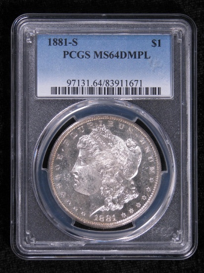 1881-S Morgan Dollar PCGS MS64DMPL