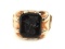 10k Yellow Gold Black Onyx Knight Carved Cameo Ring
