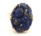 10k Yellow Gold Carved Lapis Ring