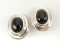 Signed Onyx 925 Sterling Silver Clip Earrings