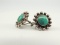 Vintage Sterling Silver and Turquoise Screwback Earrings