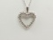 14k White Gold Diamond Heart Pendant and Chain