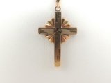 14k Yellow Gold Cross and Chain