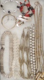 Lot of Silver Tone Modern Costume Jewelry