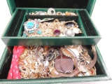 Jewelry Box of Various Costume Jewelry