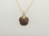 14k Yellow Gold Necklace and 14k Yellow Gold Sand Dollar Pendant