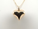 14k Yellow Gold Chain and Heart Pendant