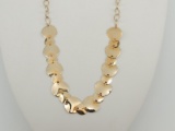 14k Yellow Gold Disc Bib Necklace