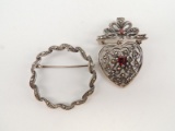 Sterling Silver and Marcasite Brooch Lot
