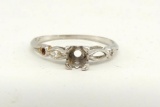 Platinum Engagement Ring Setting w/ Diamond