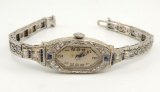 18k, 14k White Gold and Platinum Glycine Antique Ladies Watch