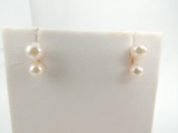 14k Yellow Gold Double Pearl Earrings