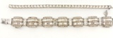 Pair of Sterling Silver & Rhinestone Bracelets
