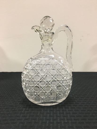19th century clear cut glass decanter