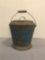 Antique Blue Tin Covered Pail with Metal Bail