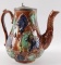 Antique Majolica Coffee Pot with Ornate Design