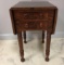 2 Drawer Maple Drop Leaf Side Table