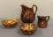 Stoneware Pitchers and Spongeware Bowls