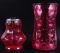 Group of 2 : Antique Cranberry Coin Dot Sugar Shaker and Celery Vase