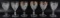 Group of 6 : Antique Early American Pattern Glass Rising Sun Goblets