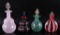 Group of 4 Vintage Murano Ribbon Glass Perfumes with Stoppers