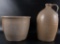 Group of 2 Antique Stoneware Crock and Jug