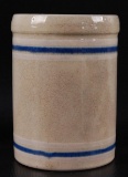 Antique Blue Band Stoneware Crock