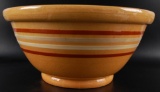 Antique Red and White Stripe Stoneware Bowl