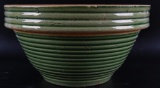 Antique Green Stoneware Bowl