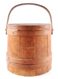 Antique Primitive Firkin/Sugar Bucket with Lid
