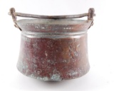 Antique Copper Bucket with Cast Iron Bail