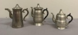 Group of 3 antique coffee pots