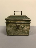 Vintage Painted Tin Lock Box w/ Insert
