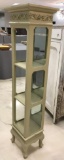 Small Mirrored Painted Curio Cabinet