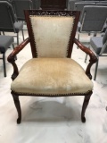 Decoratively Carved Upholstered Armchair