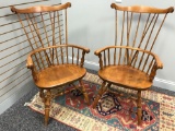 Pair of Nichols & Stone Rock Maple Windsor Chairs