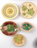 Group of 5 Antique Majolica Plates