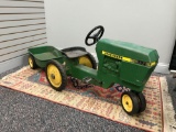 John Deere Model 520 Metal Toy Pedal Tractor with Wagon