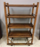 Antique Moveable Wooden Shelf Unit