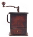 Antique Coffee Grinder with Mortise and Tenon Joints and Handle