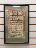 Antique (1877) Framed Counted Cross Stitch Sampler
