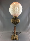 Antique Cherub Face Parlor Lamp