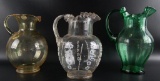 Group of 3 Vintage Glass Pitchers