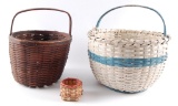 Group of 3 Antique Primitive Woven Baskets