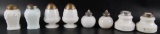 Group of 8 : Antique Milk Glass Salt and Pepper Shakers
