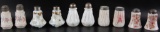 Group of 10 : Antique Milk Glass Salt and Pepper Shakers