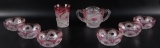 Group of 8 : Antique Early American Pattern Glass Rising Sun Dishes