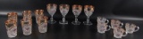 Group of 15 : Antique Early American Pattern Glass Rising Sun Goblets, Tumblers, and Cups