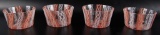 Group of 4 Vintage Murano Ribbon Glass Bowls