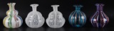Group of 5 : Vintage Murano Ribbon Glass Perfumes